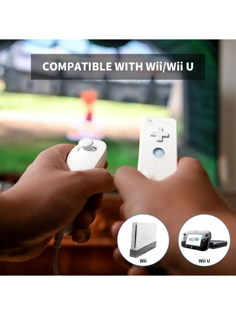 Upgrade Remote Controller for Wii/Wii U - 2 Pack with Silicone Case & Wristband